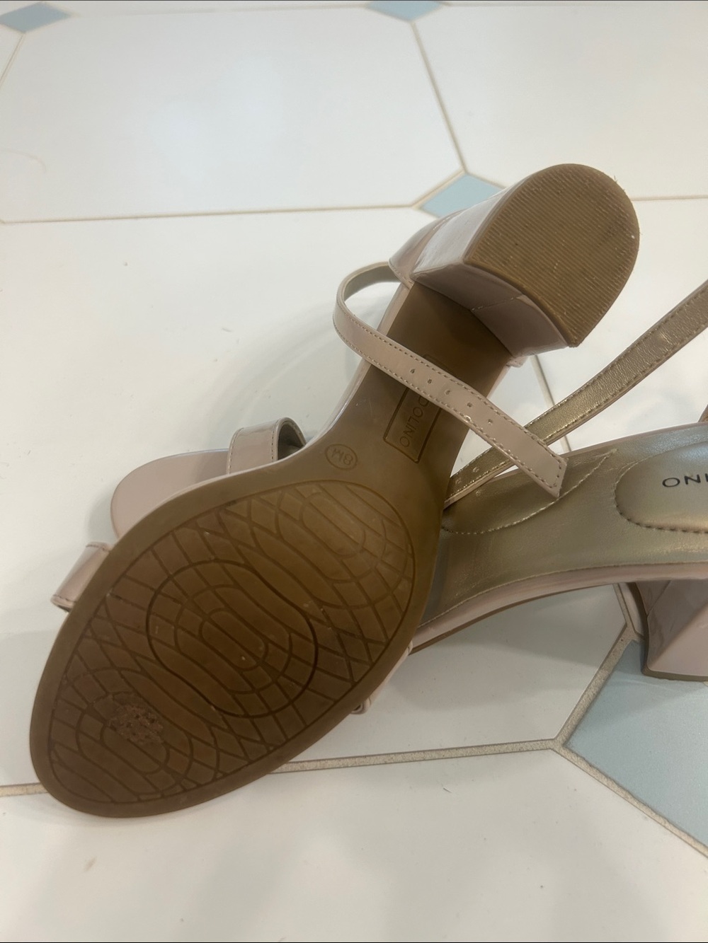Bandolino Patent Nude Ankle-Strap Heels - Picture 3 of 3